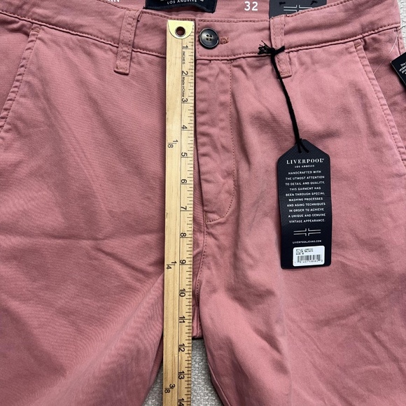Liverpool Shorts Mens 32 Salmon Modern Fit Stretch Chino Casual Summer LG601DC - Picture 11 of 13